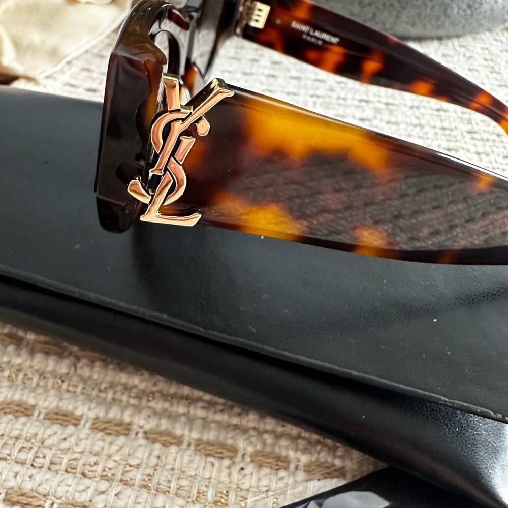 YSL Brown Sunglasses with Gold Accents - Picture 6 of 12